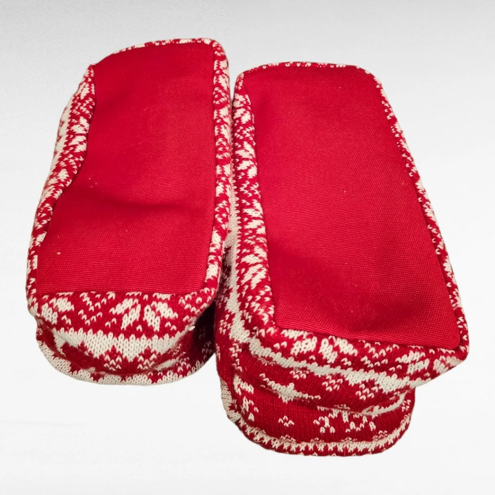 Nordic Design Red and White Collapsible Storage Baskets Set of 2